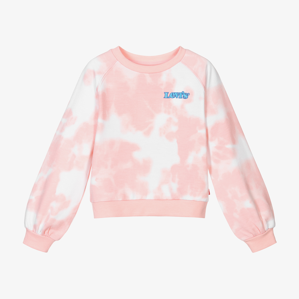 Levi's Babies'  Girls Pink Tie Dye Logo Sweatshirt