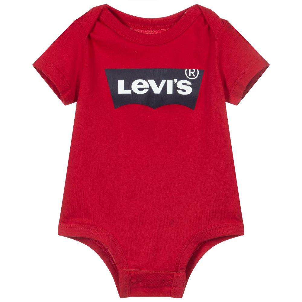 Levi's Babies'  Red Cotton Logo Bodyvest