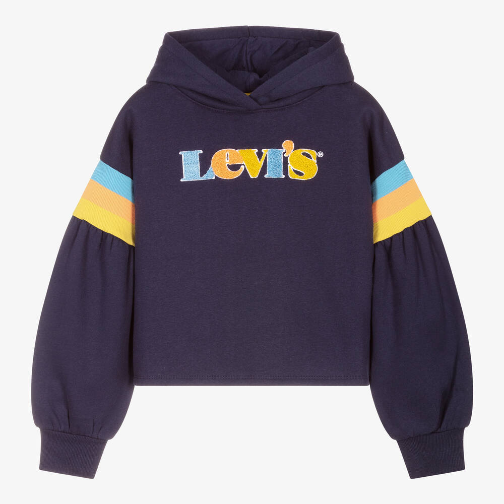 Levi's Boys Teen Blue Cotton Logo Hoodie In Purple