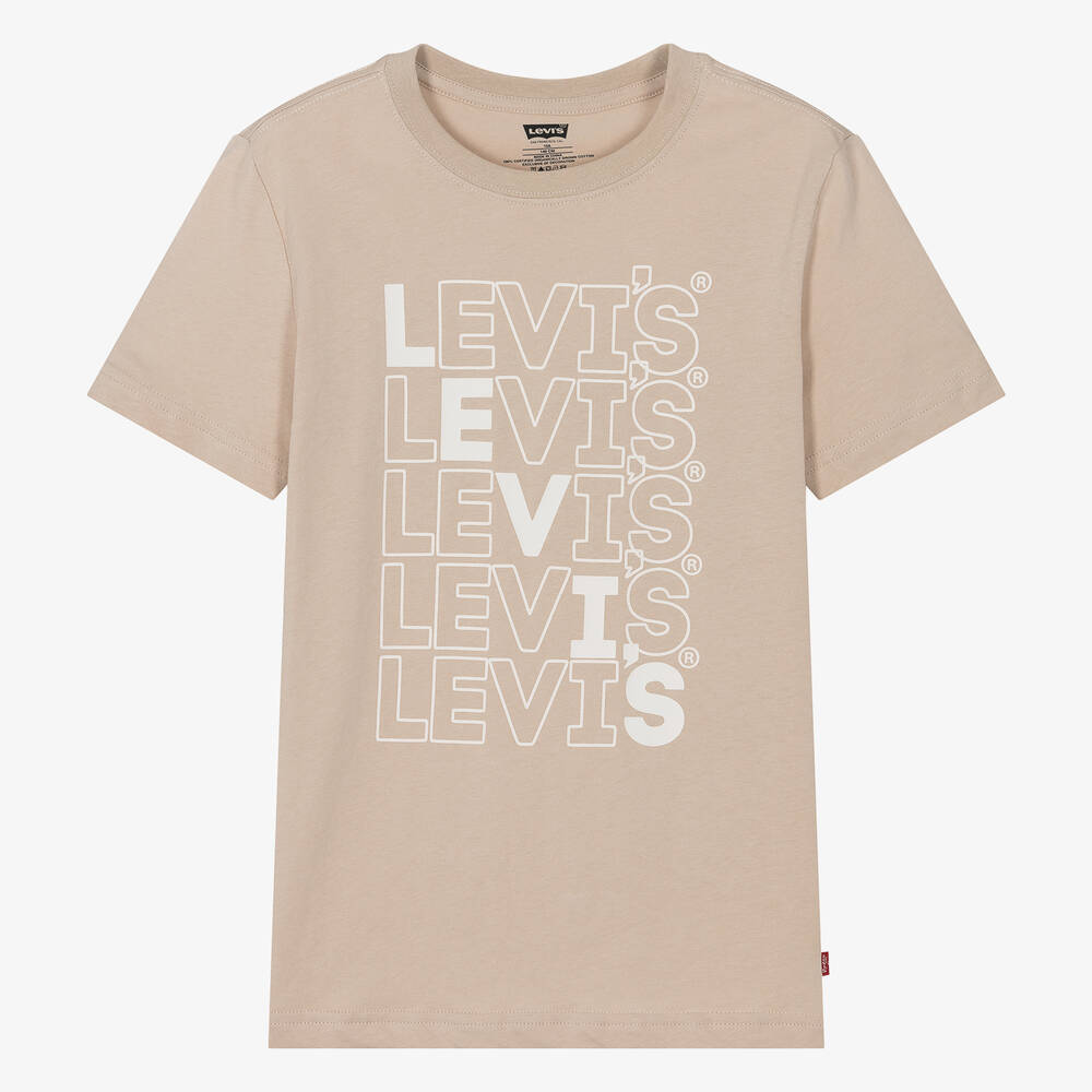 Levi's - Teen Boys Beige Organic Cotton T-Shirt | Childrensalon