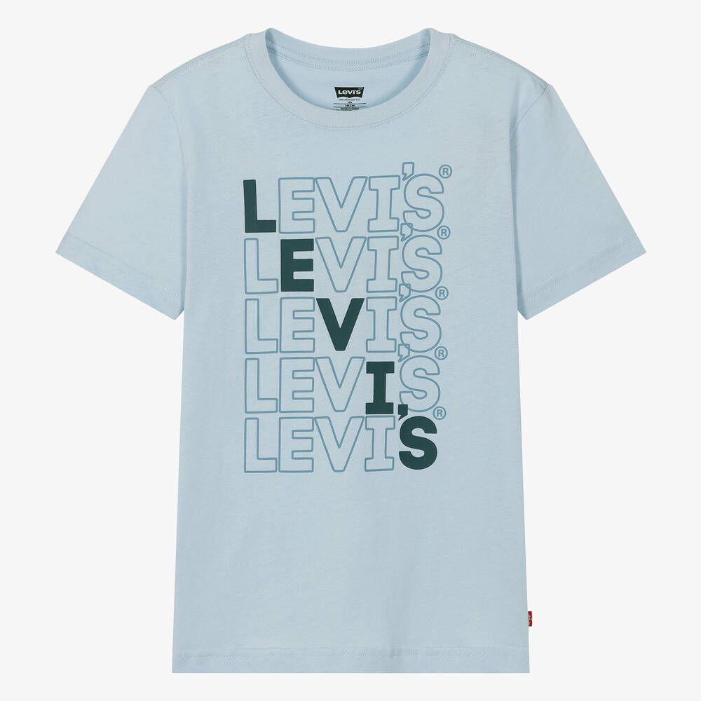 Levi's - تيشيرت قطن عضوي لون أزرق فاتح للمراهقين | Childrensalon