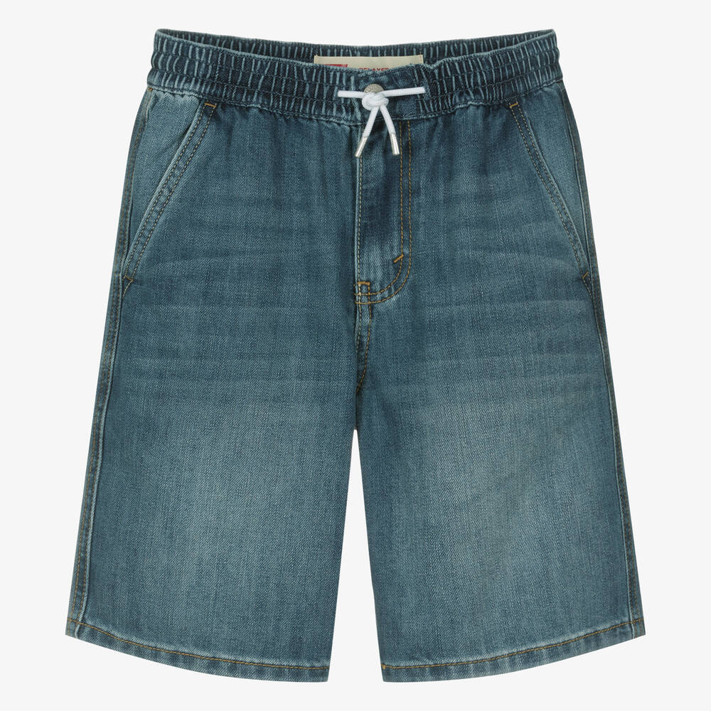Levi's - Teen Boys Blue Stone Wash Denim Shorts | Childrensalon
