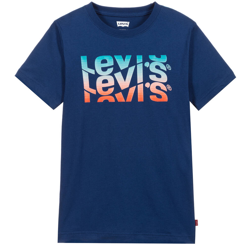 Levi's Teen Boys Navy Logo T-shirt In Blue