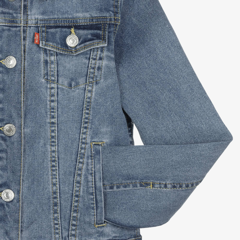 Levi's | Jackets & Coats | Levi Strauss Co Girls Blue Denim Jacket With  Shearling Lined Collar Size S | Poshmark