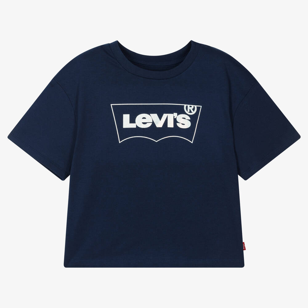 Levi's Teen Girls Blue Logo Cropped T-shirt