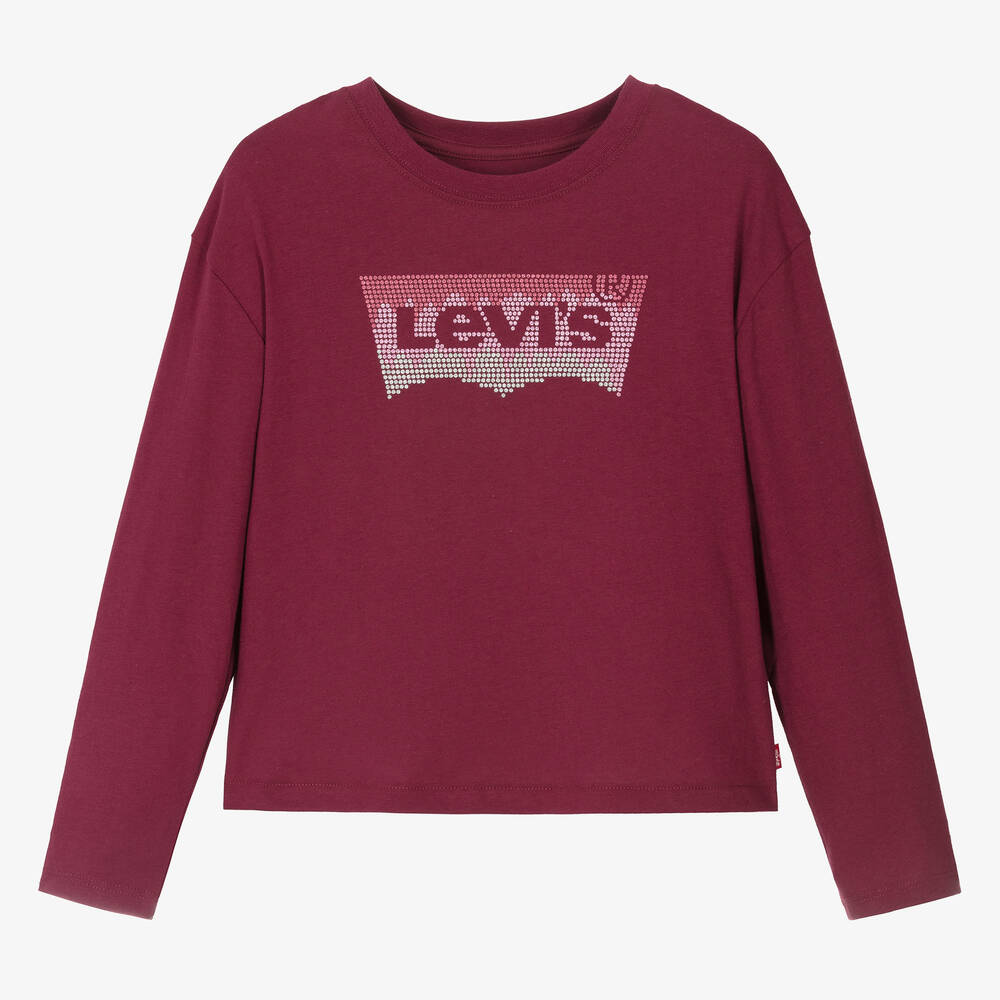 Levi's Teen Girls Burgundy Red Glitter Top