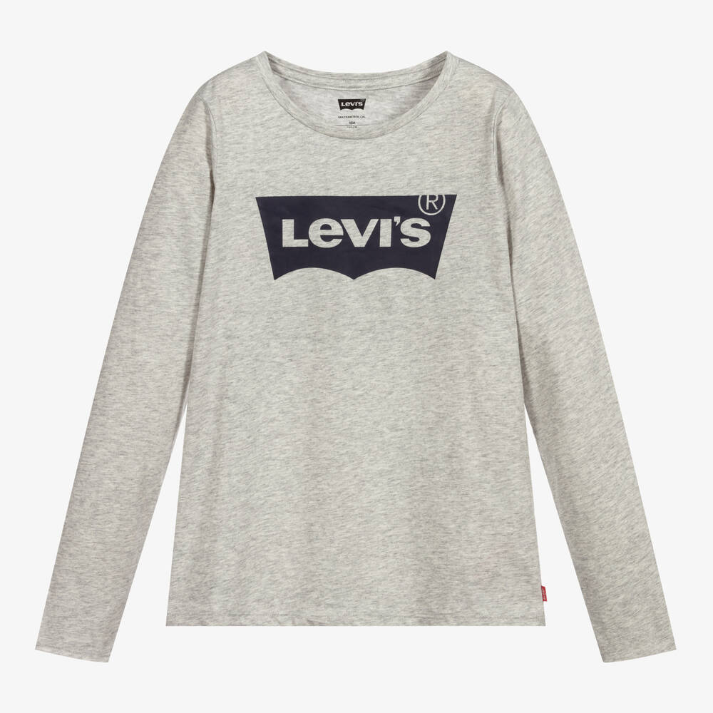 Levi's - Teen Girls Grey Cotton Logo Top | Childrensalon