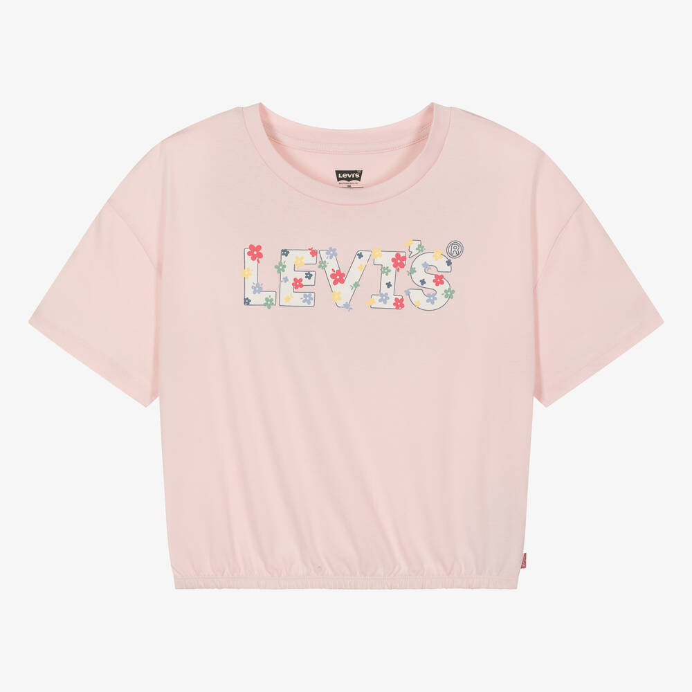 Levi's - Teen Girls Pink Cotton Floral T-Shirt | Childrensalon