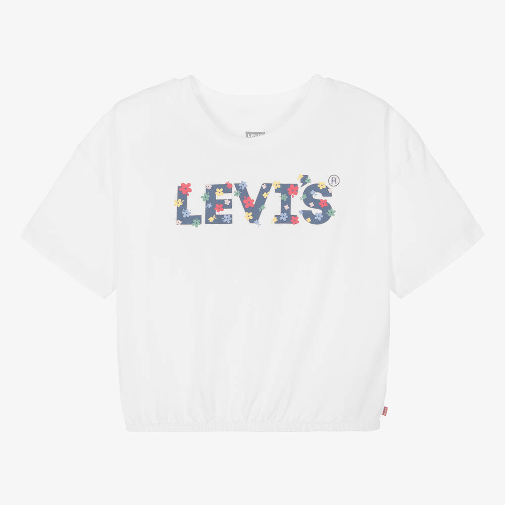 Levi's - Teen Girls White Cotton Floral T-Shirt | Childrensalon
