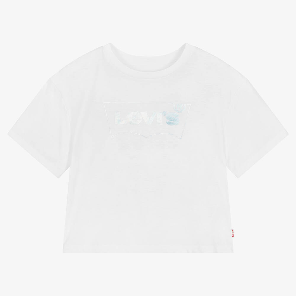 Levi's Teen Girls White Cotton Logo T-shirt