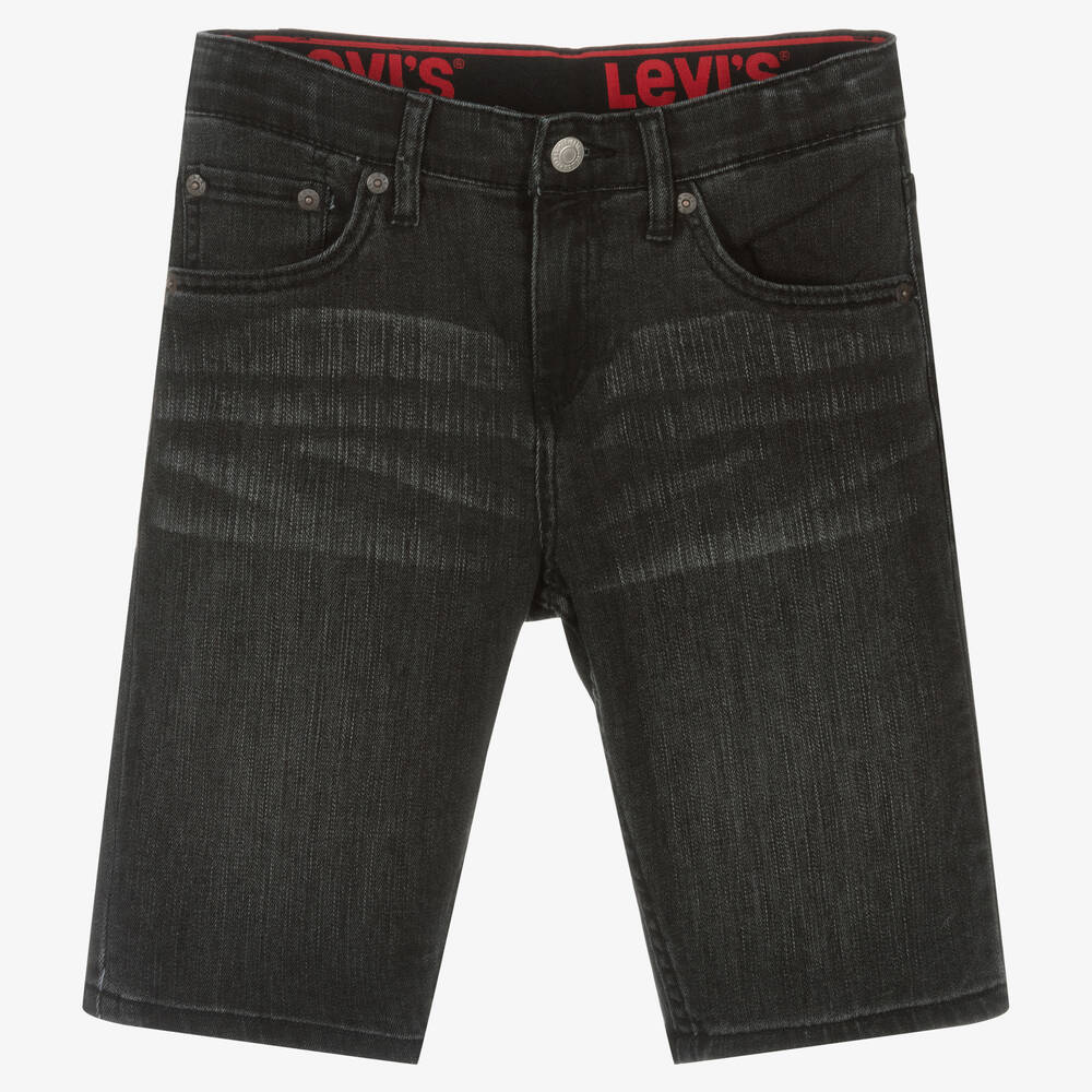 Levi's Boys Teen Grey Slim Fit Shorts In Black