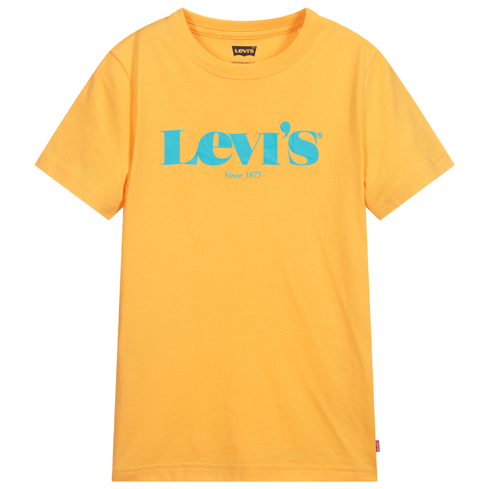 Levi's Boys Teen Orange Logo T-shirt In Yellow