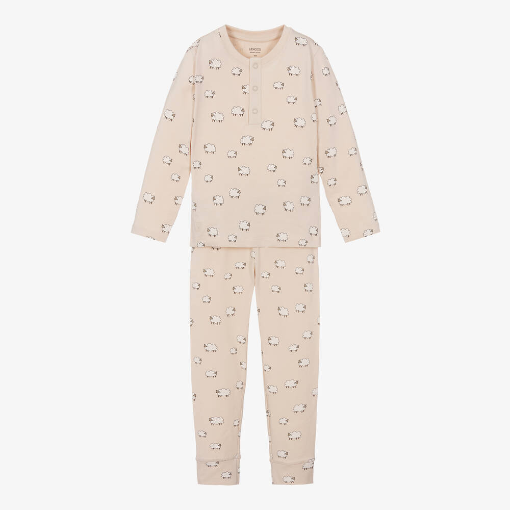 Liewood - Beige Cotton Sheep Pyjamas | Childrensalon