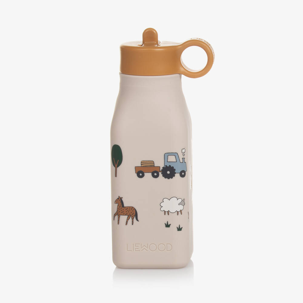 Liewood - Beige Farm Animal Water Bottle (17cm) | Childrensalon