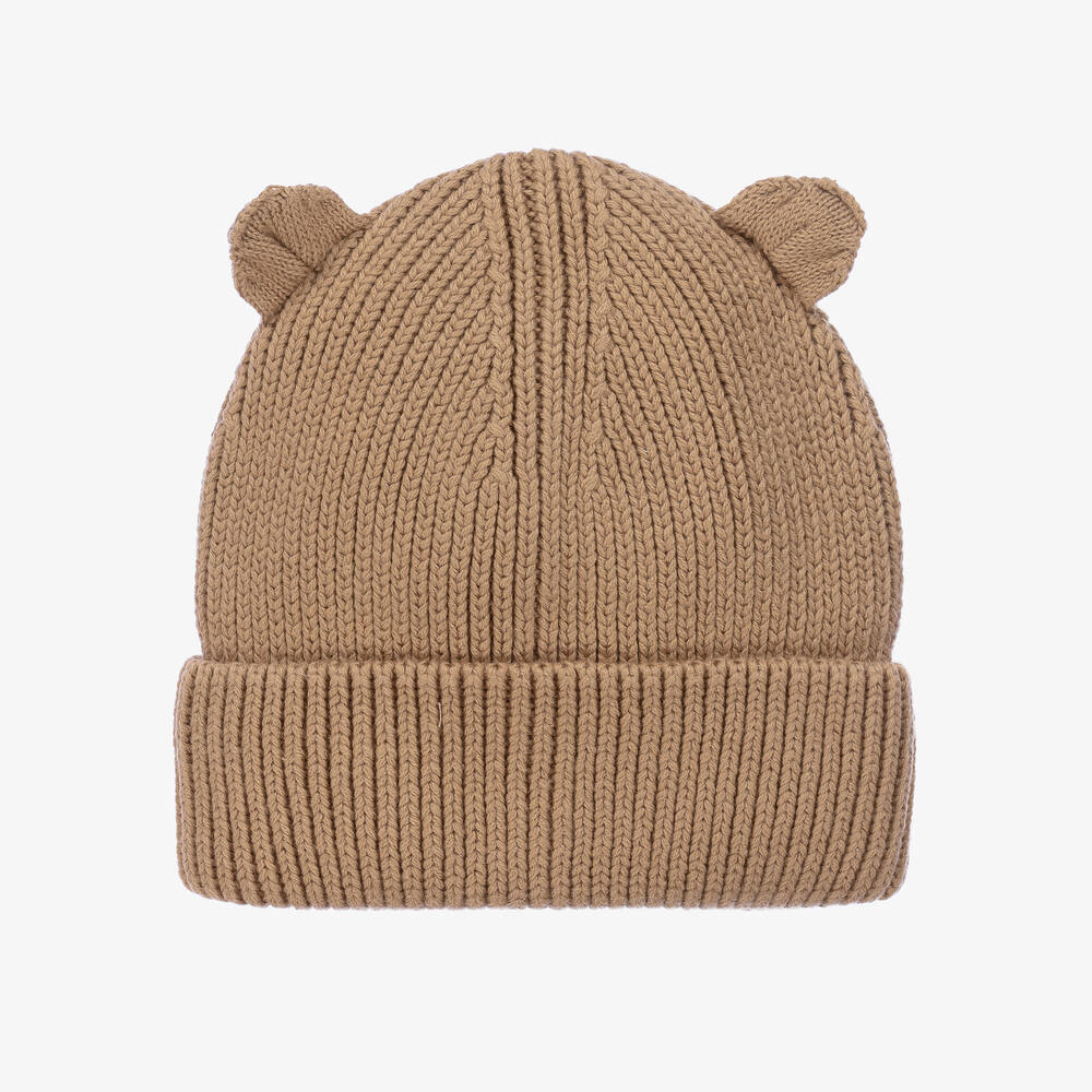 Liewood - Beige Knitted Cotton Beanie Hat | Childrensalon