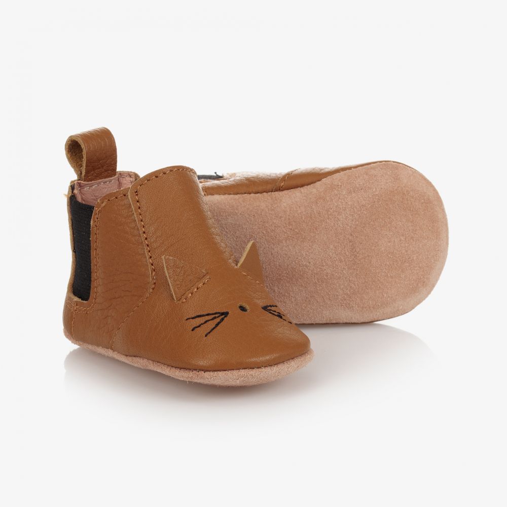 Liewood Babies' Beige Leather Pre-walker Shoes In Brown