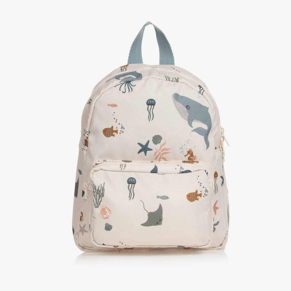 Liewood - Beige Sea Creatures Backpack (30cm) | Childrensalon