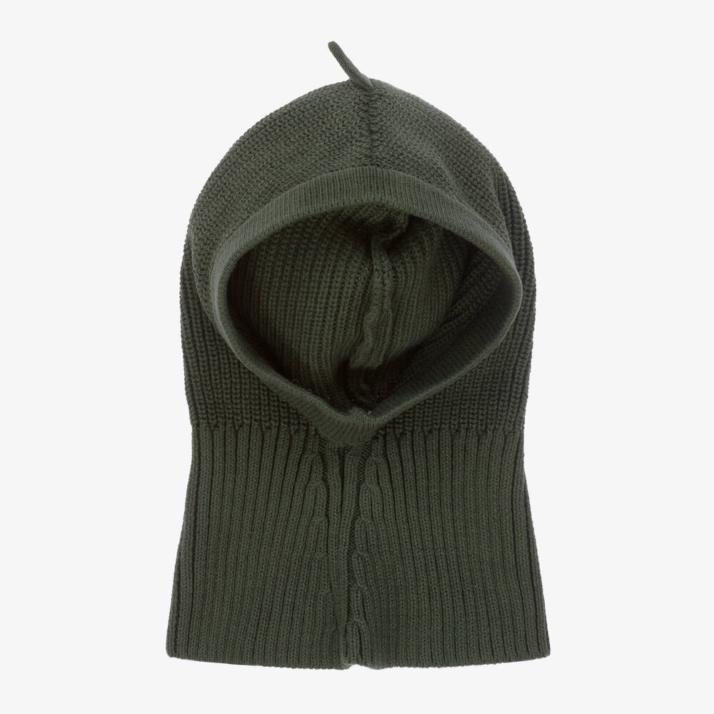 Liewood - Boys Green Organic Cotton Balaclava | Childrensalon