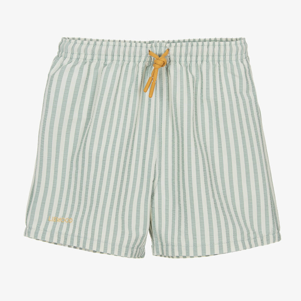 Liewood - Boys Green Striped Swim Shorts (UPF 40+) | Childrensalon