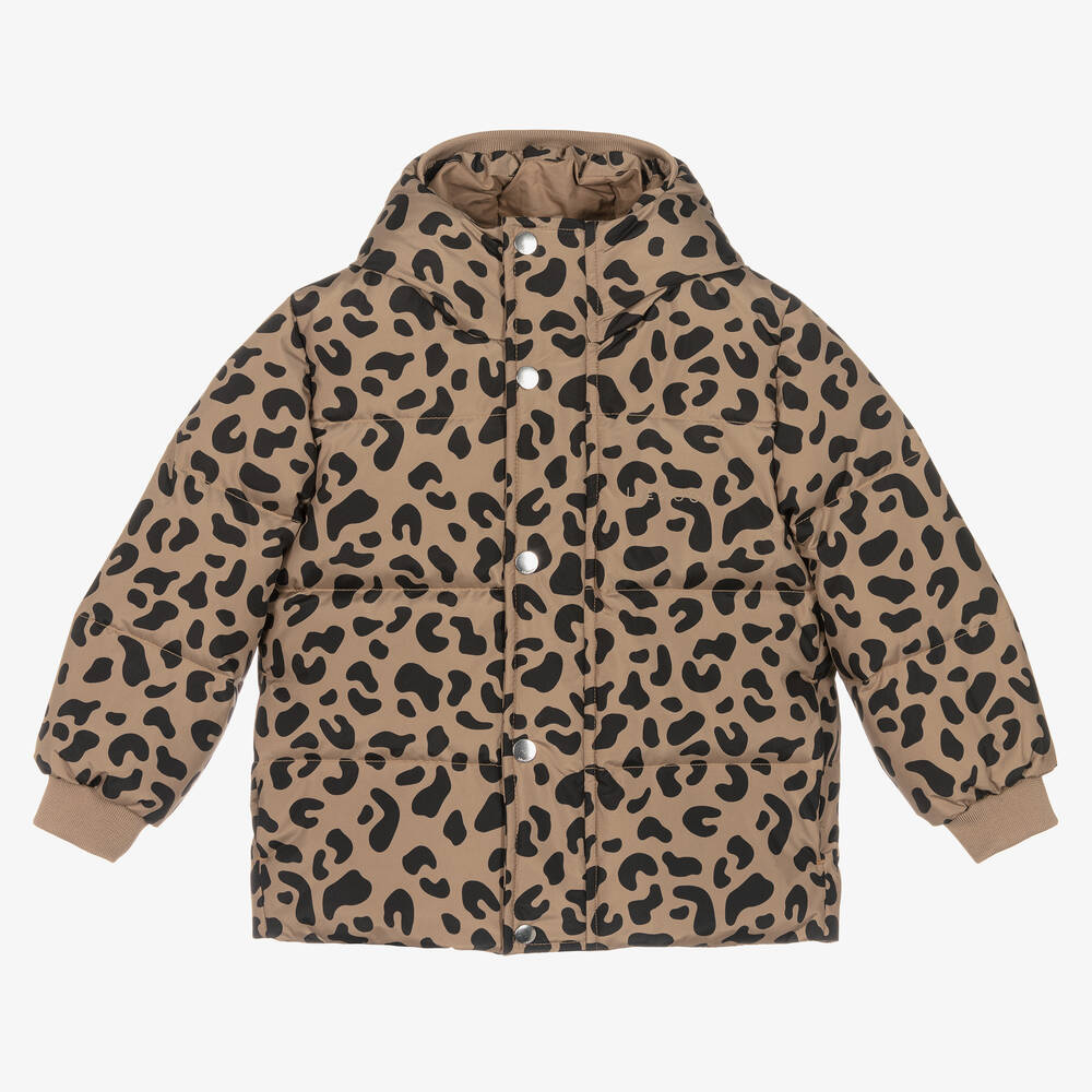 Liewood - Brown Leopard Print Puffer Jacket | Childrensalon