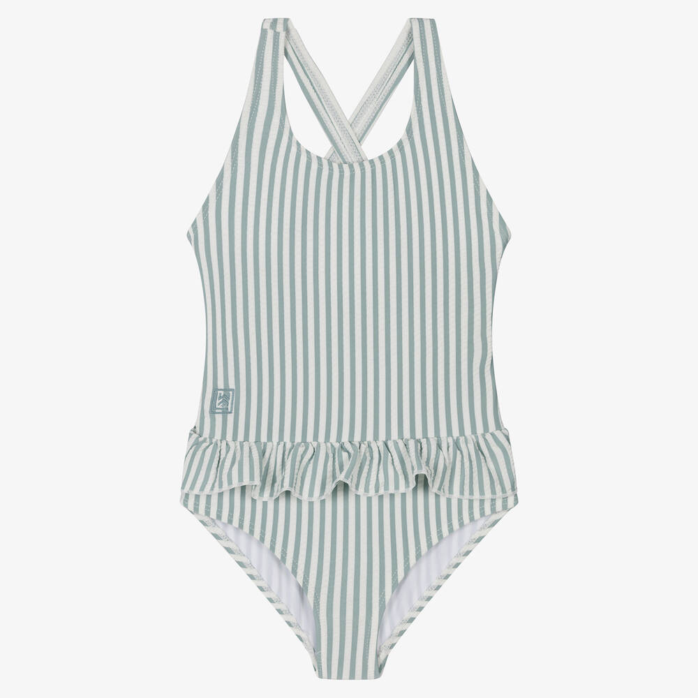 Liewood Babies' Girls Blue Stripe Amara Swimsuit (upf40+)