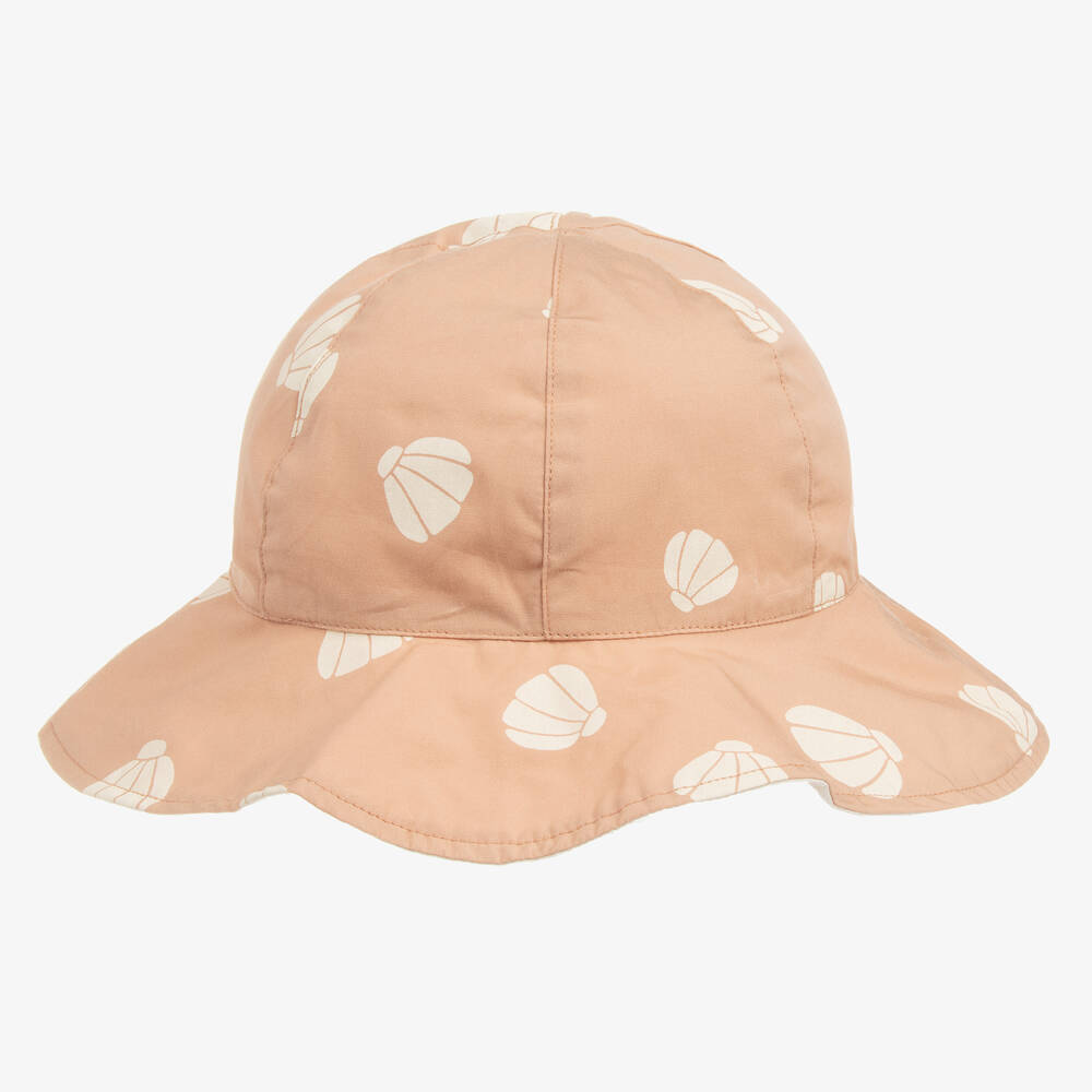 Liewood - Girls Pink & Beige Reversible Cotton Sun Hat | Childrensalon