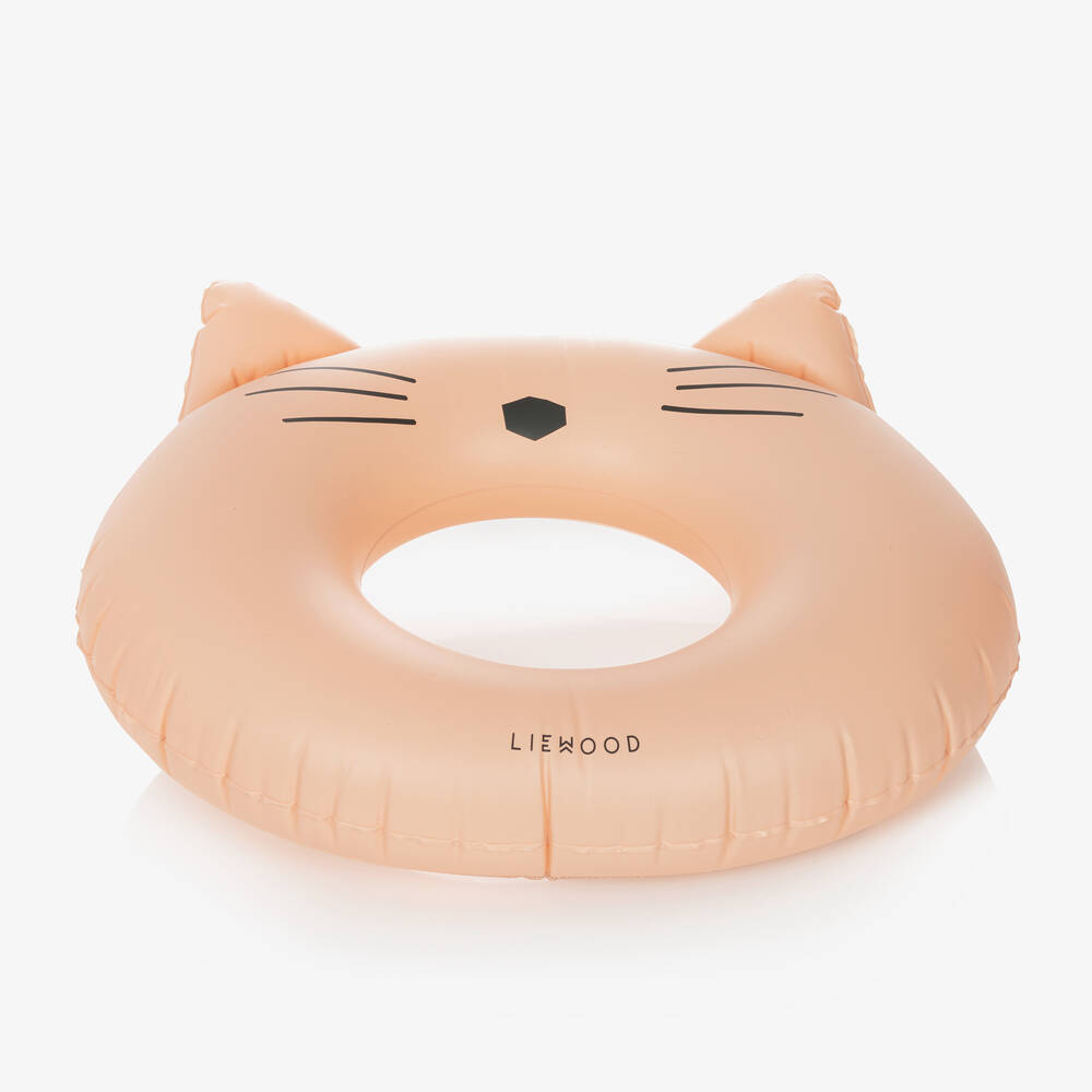 Liewood - Girls Pink Cat Swim Ring (60cm) | Childrensalon