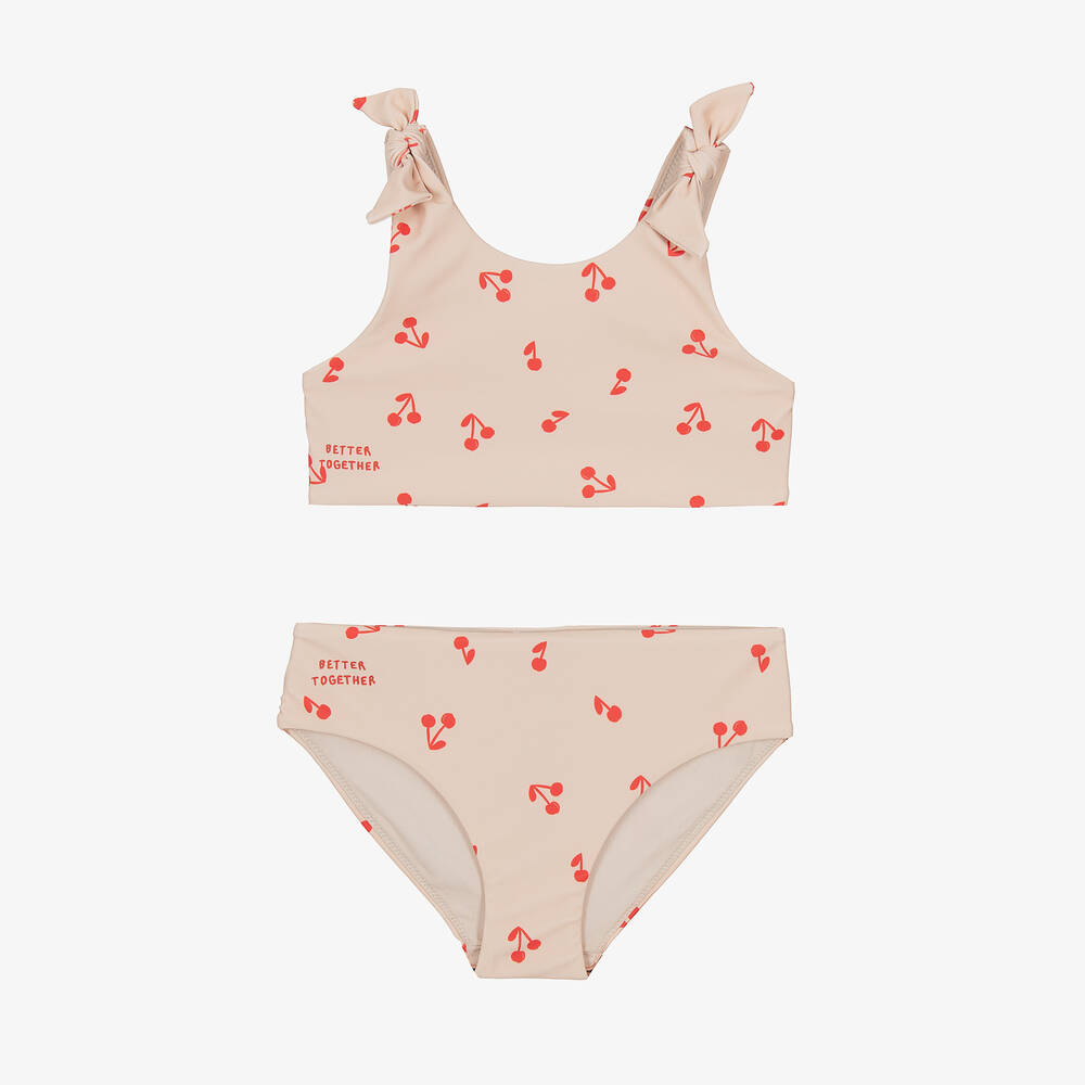 Shop Liewood Girls Pink Cherry Print Bikini (upf 40+)