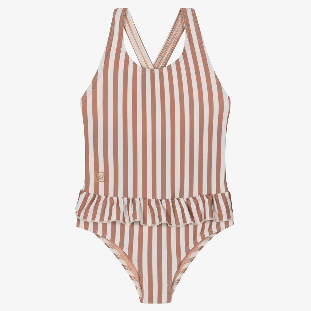 Liewood Babies' Girls Pink Stripe Amara Swimsuit (upf40+)