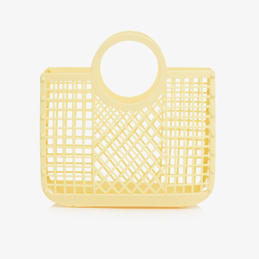 Shop Liewood Girls Yellow Basket Bag (23cm)