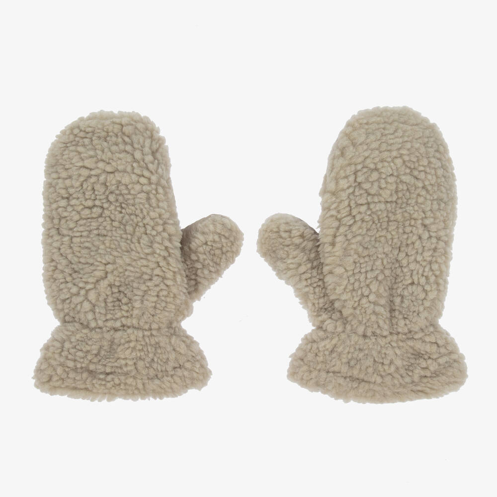 Liewood - Ivory Sherpa Fleece Mittens | Childrensalon