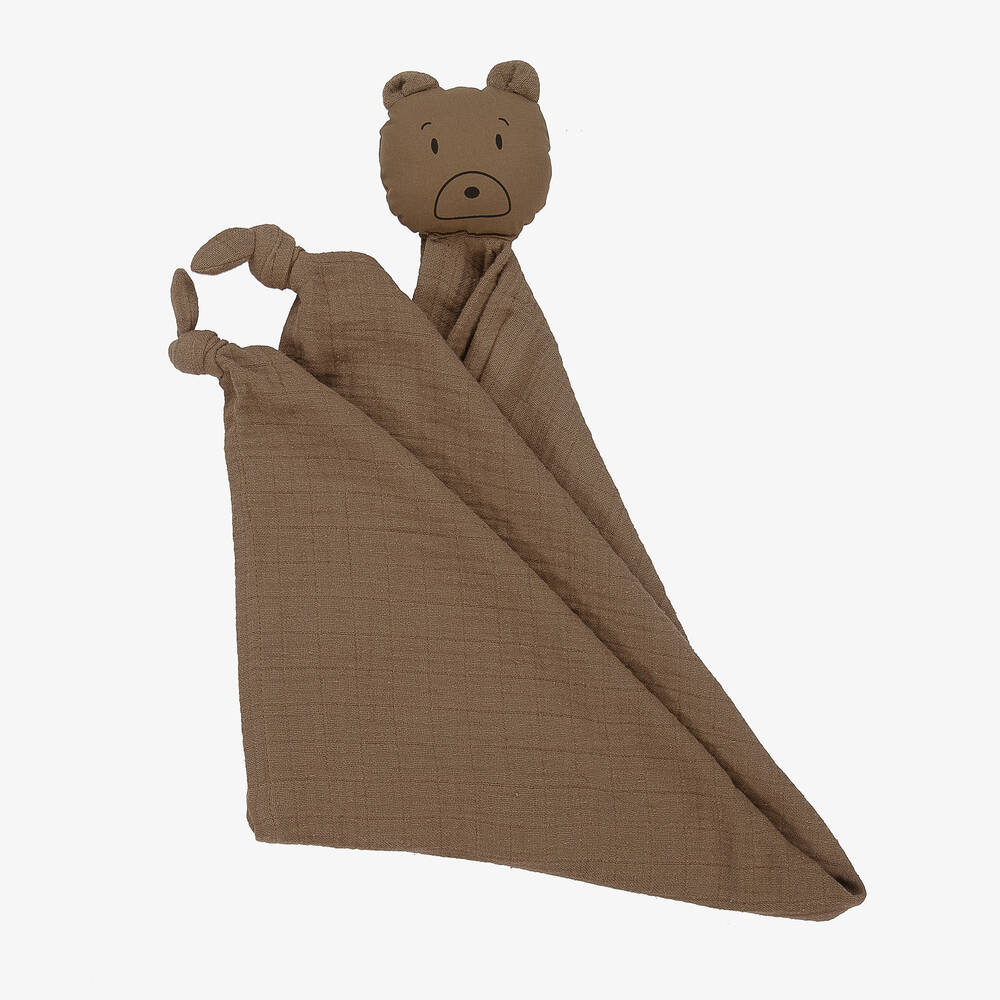 Liewood Babies' Khaki Muslin Bear Doudou (60cm) In Brown