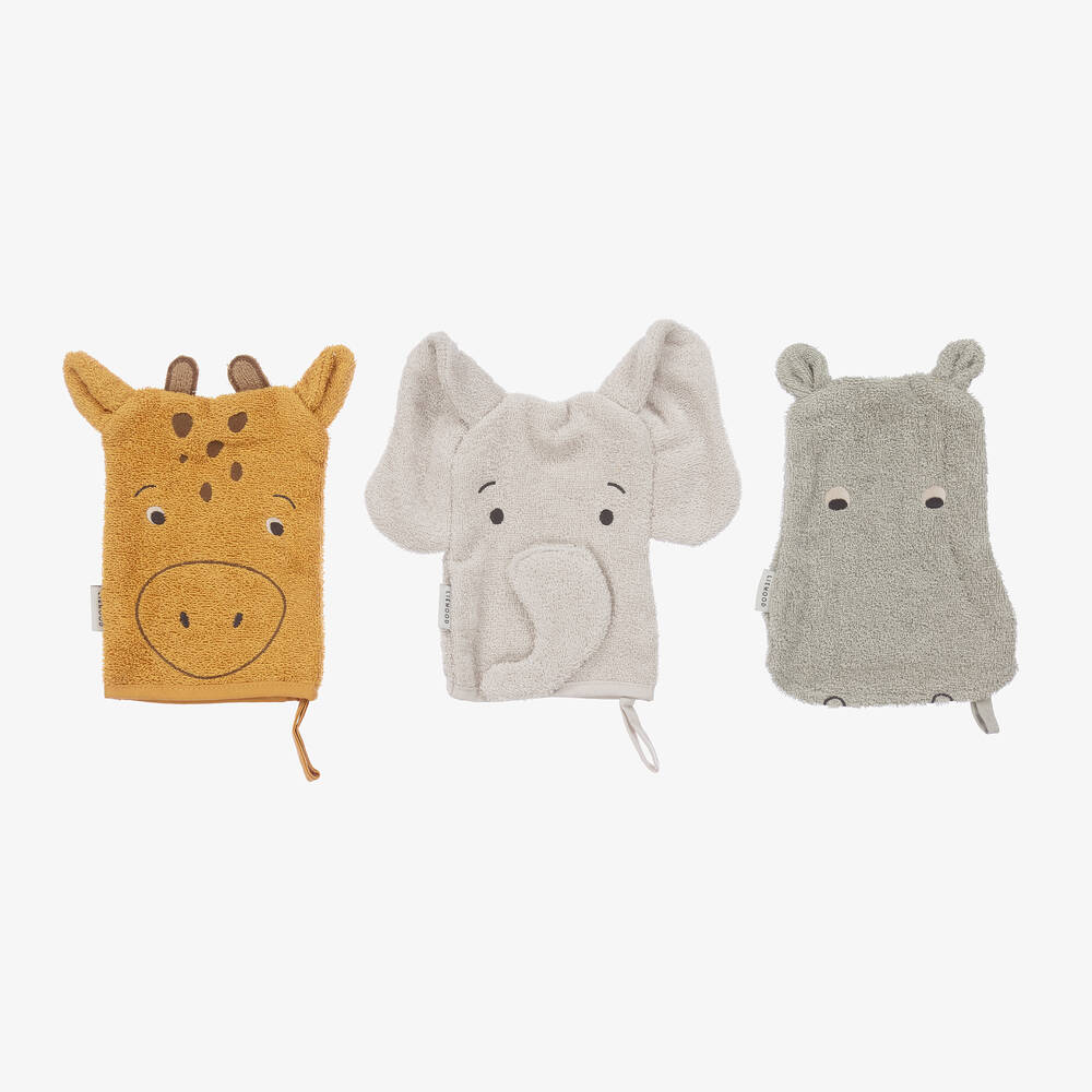 Liewood - Organic Cotton Towelling Washcloths (3 Pack) | Childrensalon