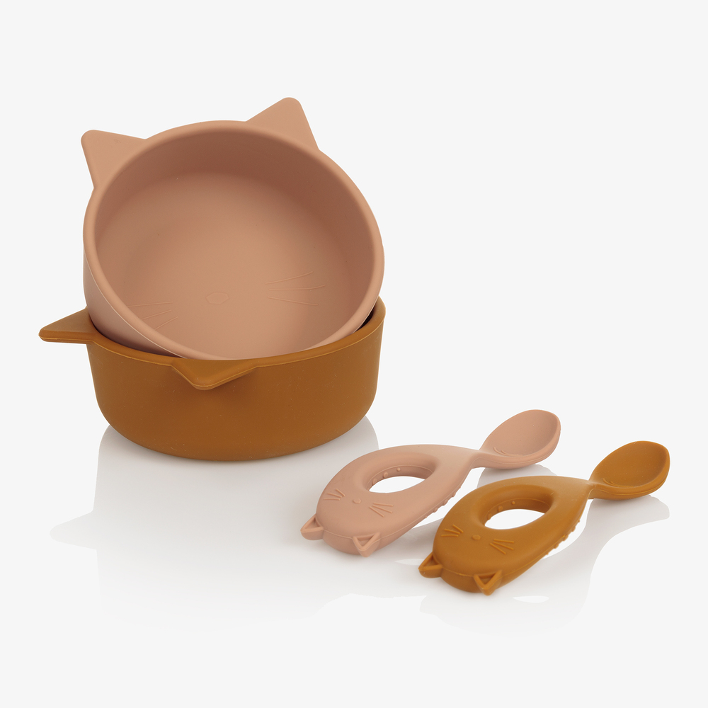 Liewood - Pink & Brown Bowls (Set of 2) | Childrensalon