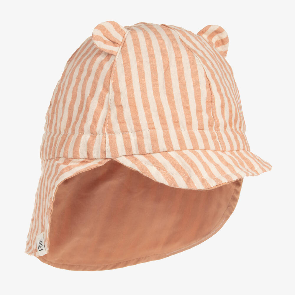 Liewood - قبعة للشمس بوجهين قطن عضوي لون زهري وبيج | Childrensalon
