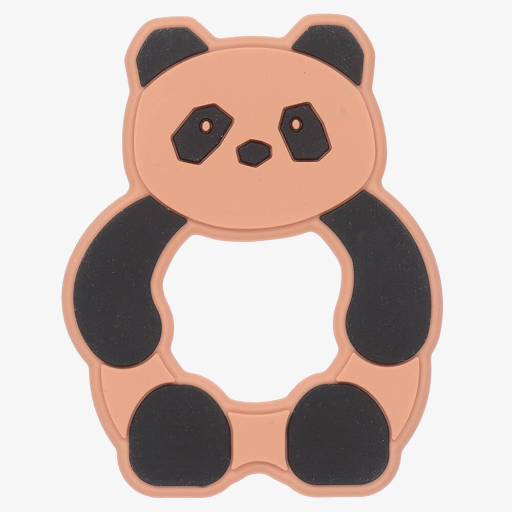 Liewood Babies' Pink Panda Silicone Teether (10cm) In Brown