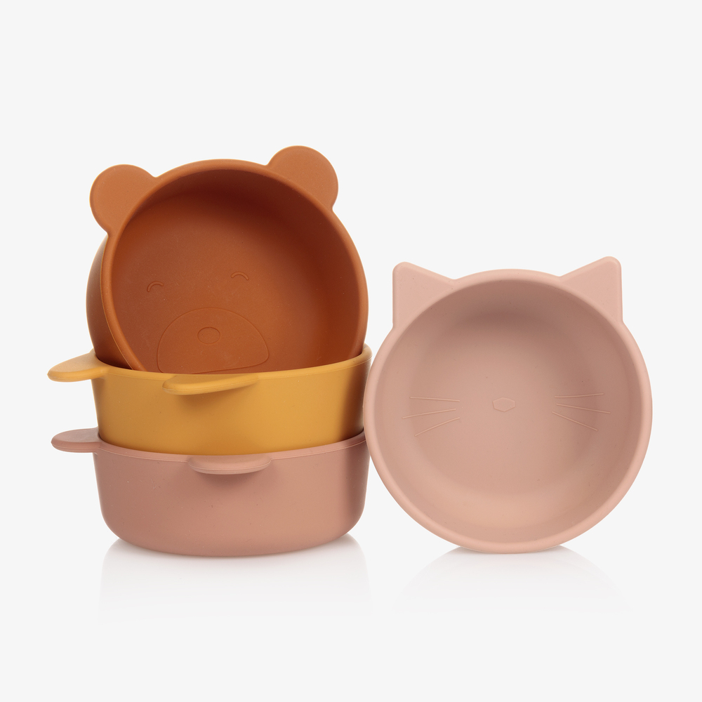 Liewood - Pink Silicone Bowls (Set of 4) | Childrensalon