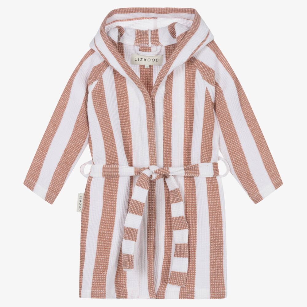 Liewood - Pink Stripe Organic Cotton Bathrobe | Childrensalon