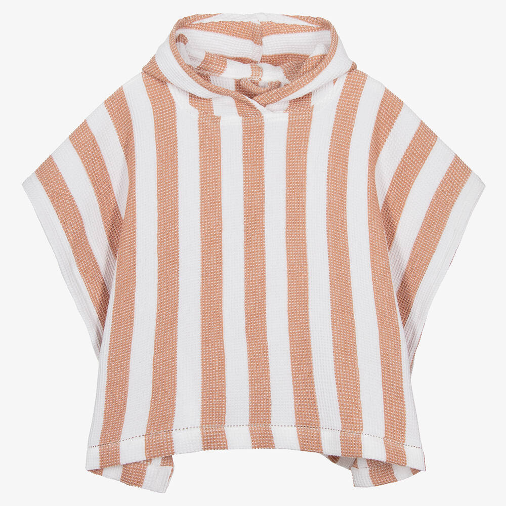 Liewood - Розовое полосатое полотенце-пончо с капюшоном | Childrensalon