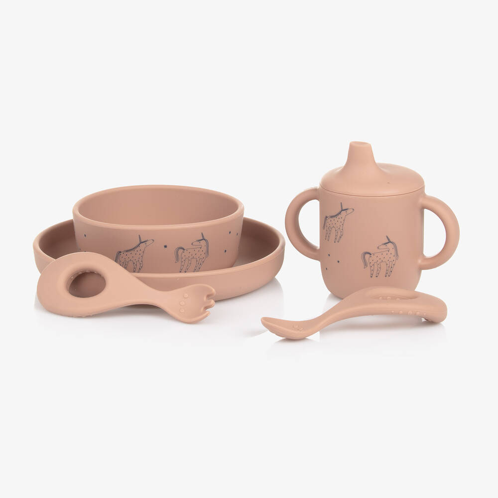 Liewood - Pink Unicorn Tableware Set (5 Pieces) | Childrensalon