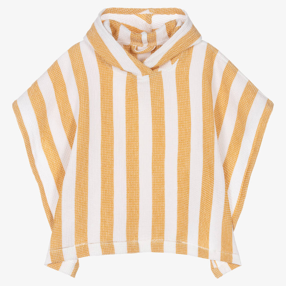 Liewood - Yellow Striped Hooded Poncho Towel | Childrensalon