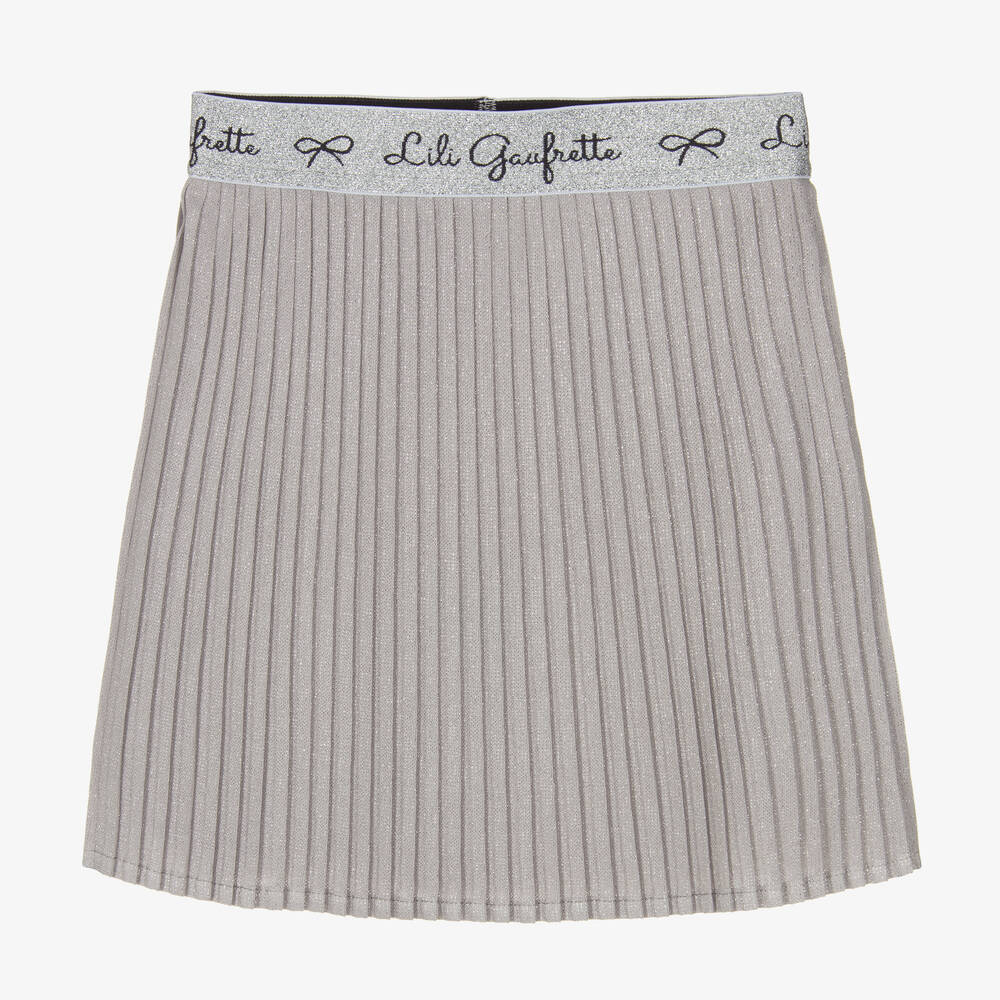 Lili Gaufrette - Плиссированная юбка цвета серебристый металлик | Childrensalon