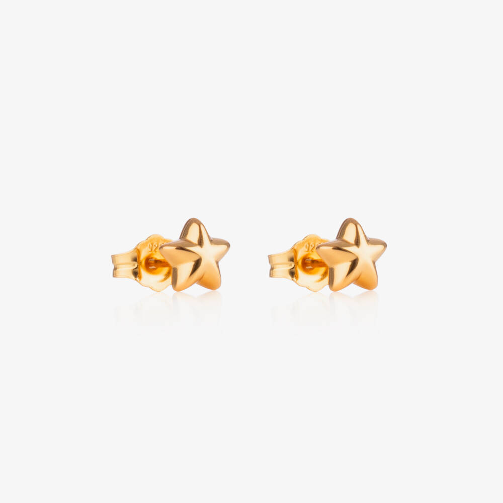 Little Star - Girls Gold Plated Star Earrings | Childrensalon