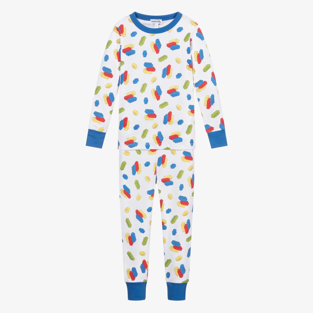 Magnolia Baby Babies' Boys Pima Cotton Brick Pyjamas In Blue