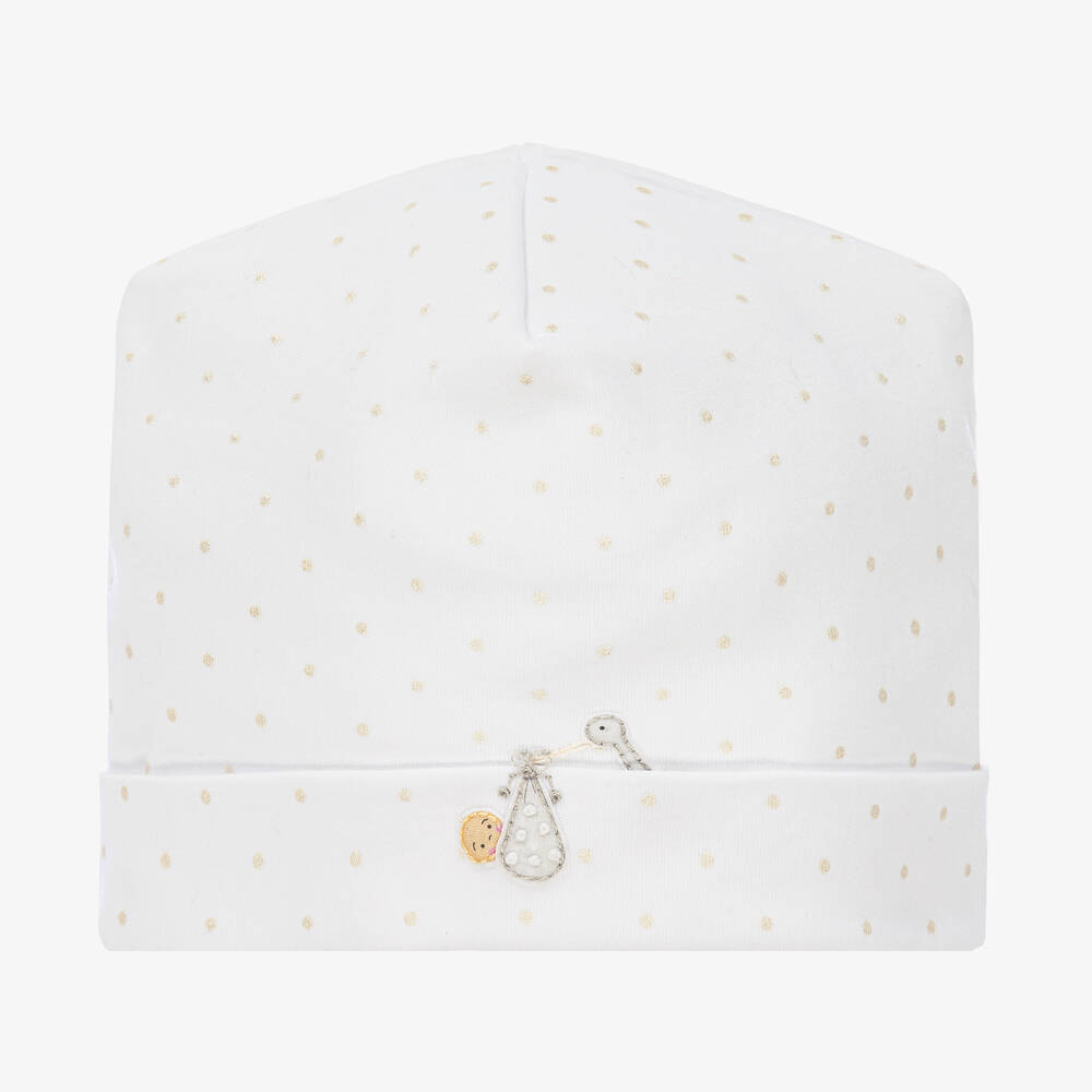 Magnolia Baby - Белая шапочка из хлопка пима для малышей | Childrensalon