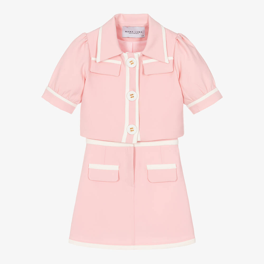 Mama Luma - Girls Pink Skirt Set | Childrensalon