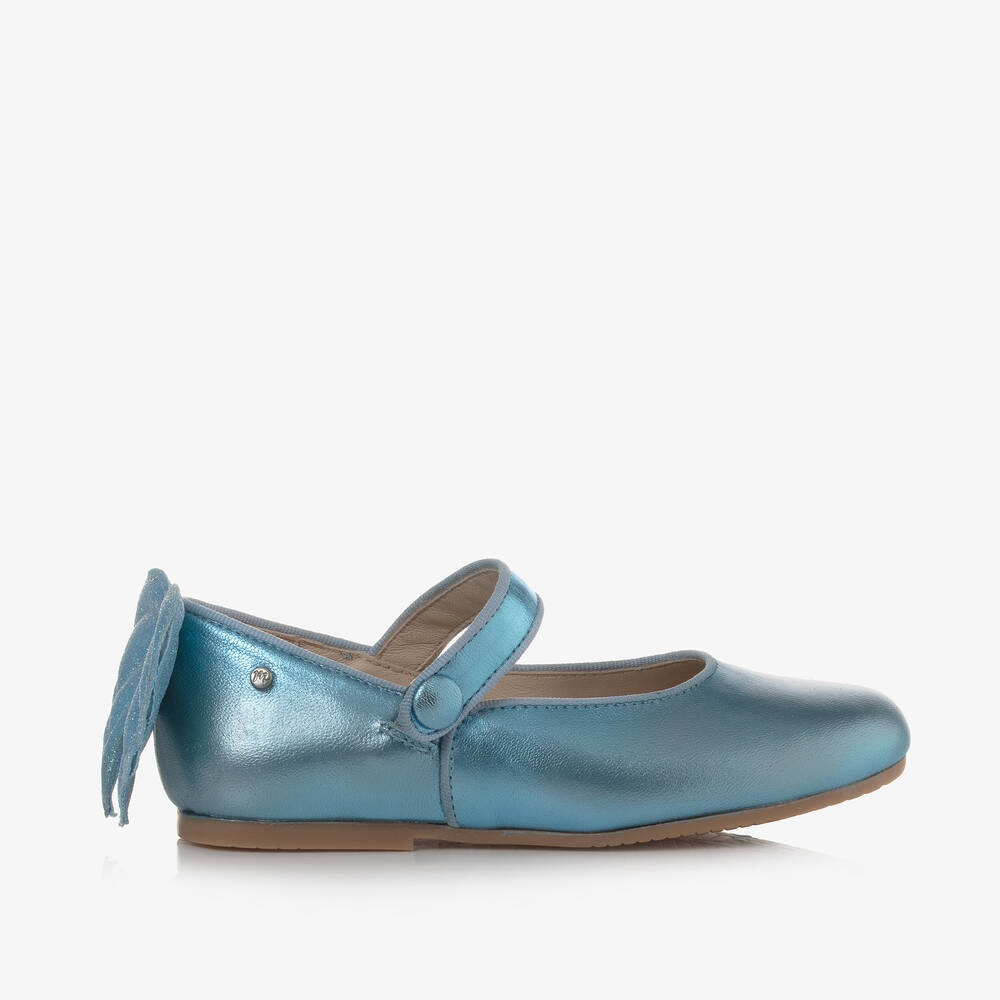 Manuela de Juan - Chaussures bleues en cuir Fille | Childrensalon