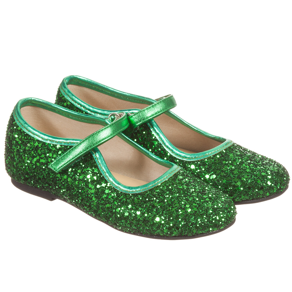 girls green dress shoes