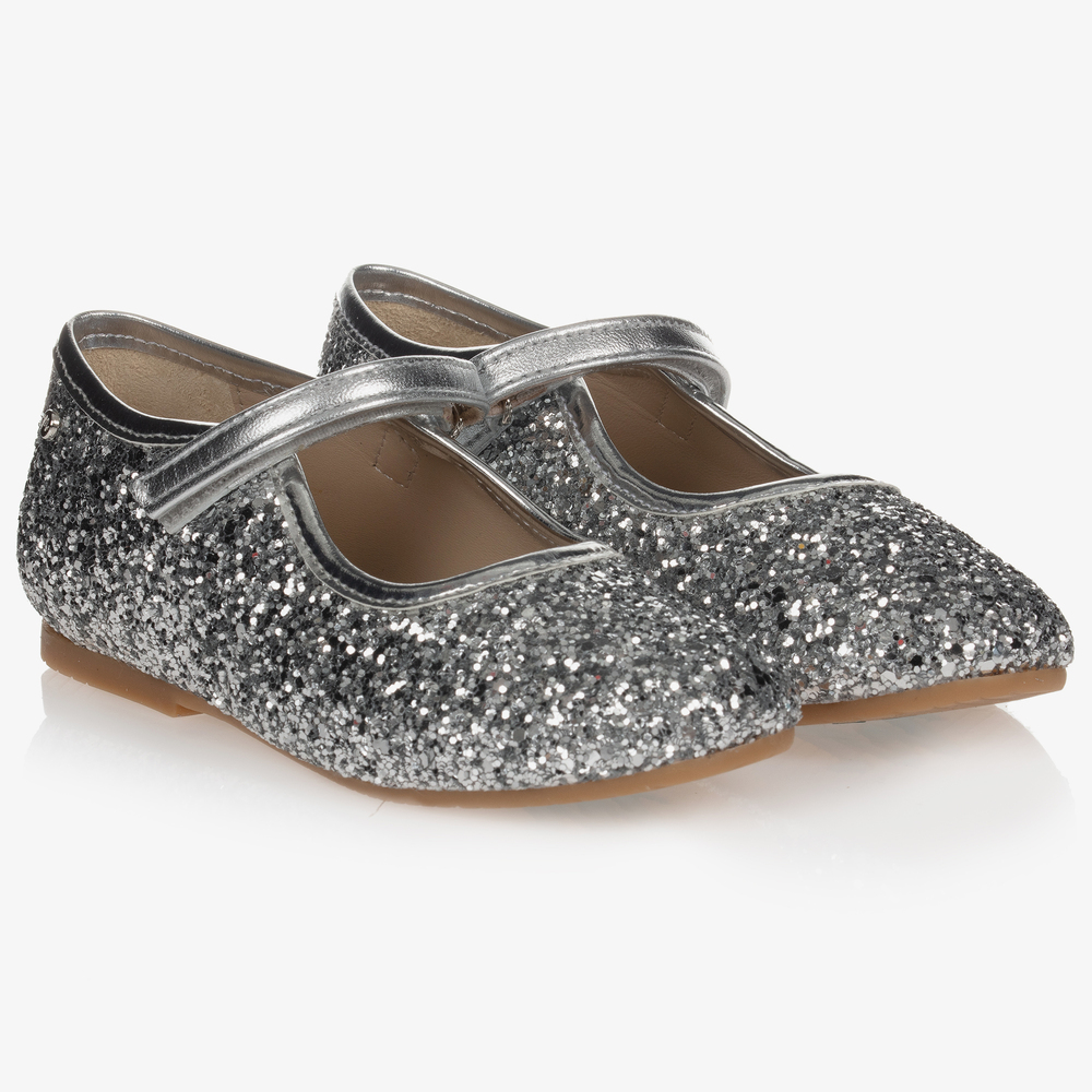 Manuela de Juan - Silberne Schuhe mit Glitzer für Mädchen | Childrensalon