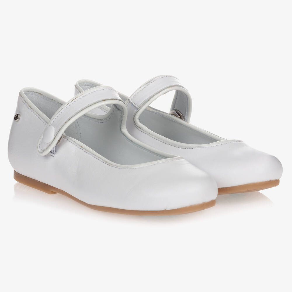 Manuela de Juan - Chaussures blanches en cuir Fille | Childrensalon